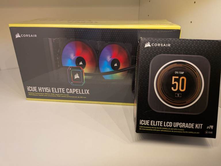 CORSAIR iCUE H115i ELITE CAPELLIX 280mm AIO LIQUID COOLER CPU RGB LCD BLACK
