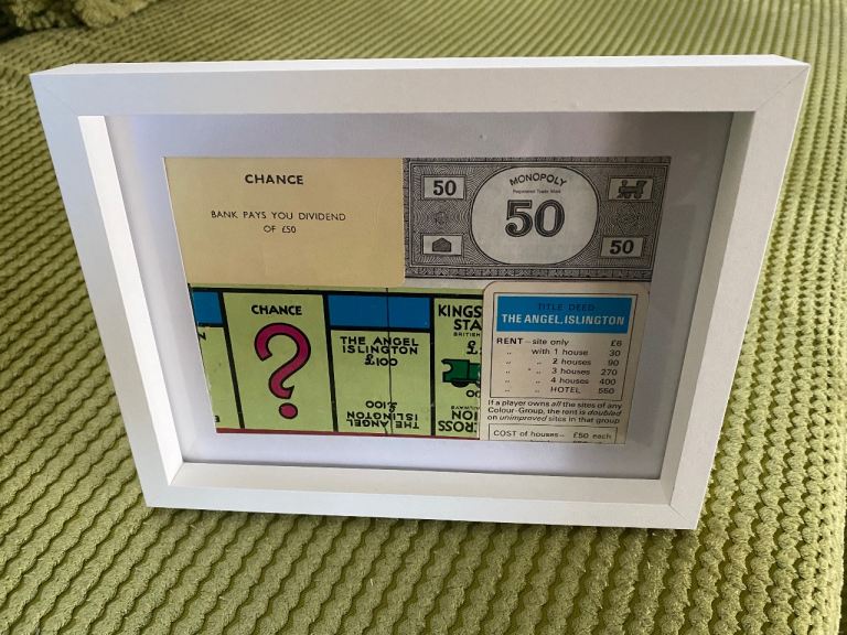 Upcycled Monopoly Board Chance