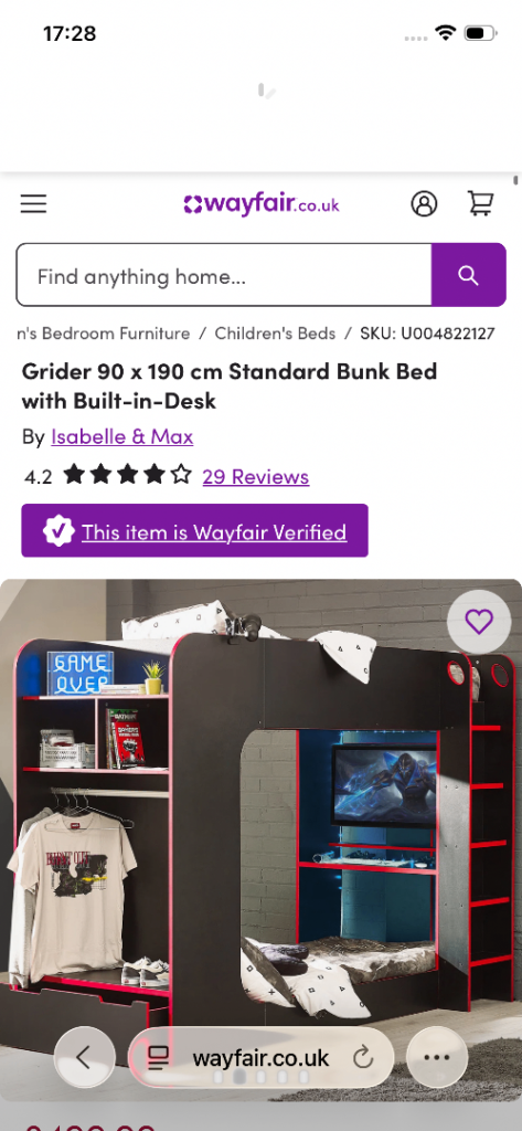 Gaming bed 90by190