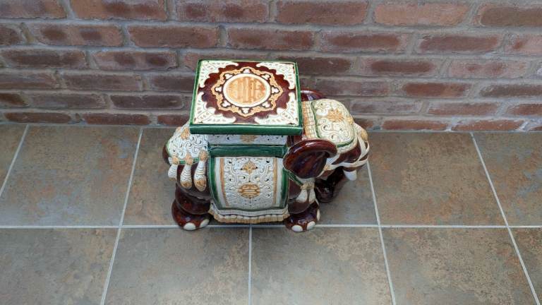 Vintage Hollywood Regency Elephant Plant Stand