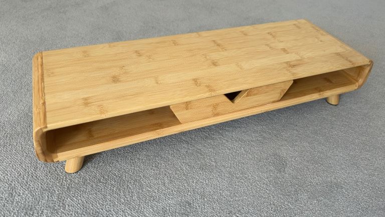 Bamboo Monitor Stand with Storage Drawer