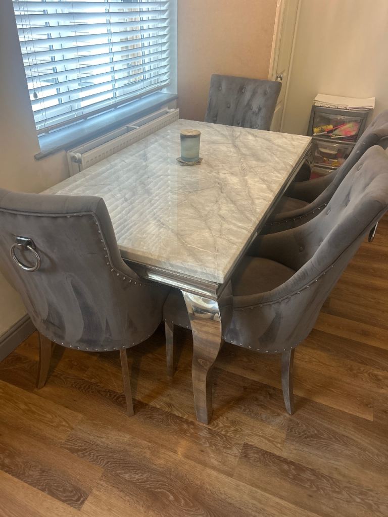 Marble table and 4 chairs 