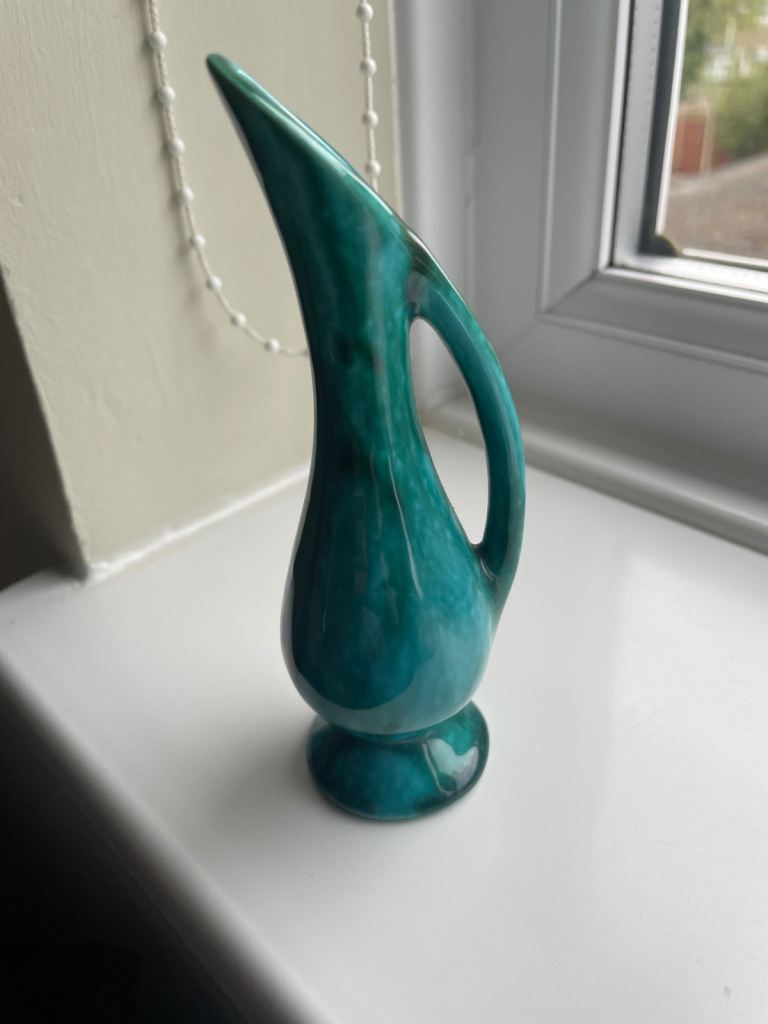 Vintage APG Ceramics Small Green Ceramic Vase