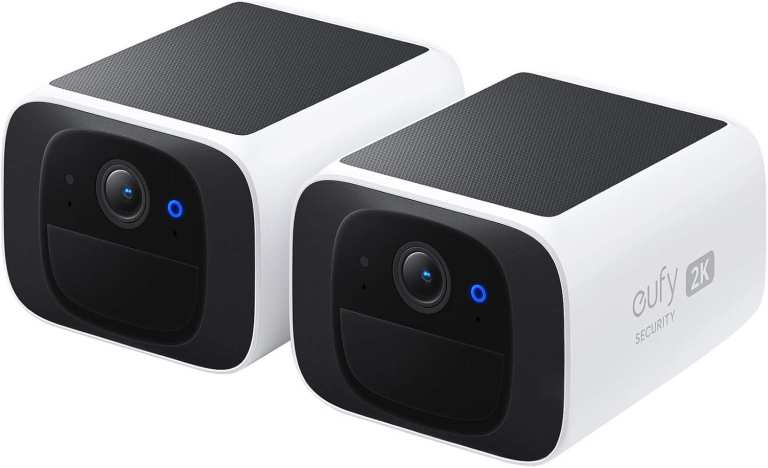 NEW £179 EUFY S220 AI SOLOCAM - 2 PACK SOLAR WIRELESS OUTDOOR HOME SECURITY CAMERA 2K Wi-Fi