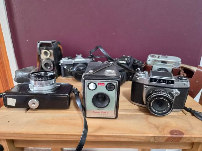Vintage Film Cameras and Lenses Bundle – Good Condition