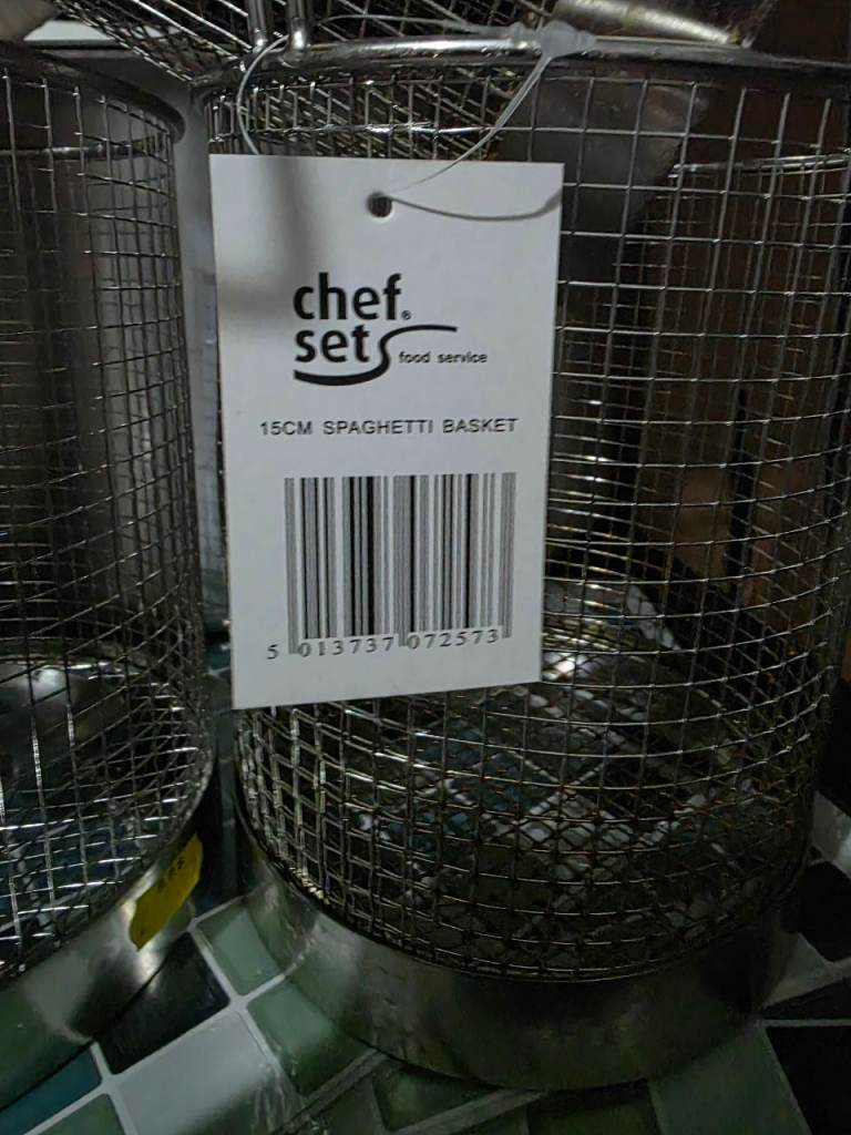Chef Sets - 2 Spaghetti Baskets 15cm Stainless Steel Cooking Kitchen Boiler Commercial