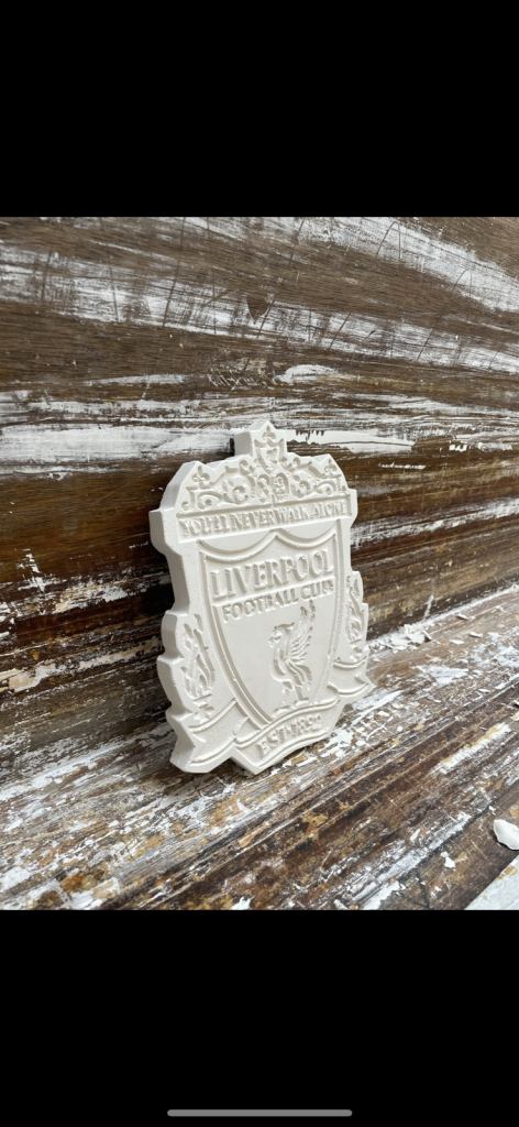 Liverpool/Hearts/Hibs handmade plaster badges 