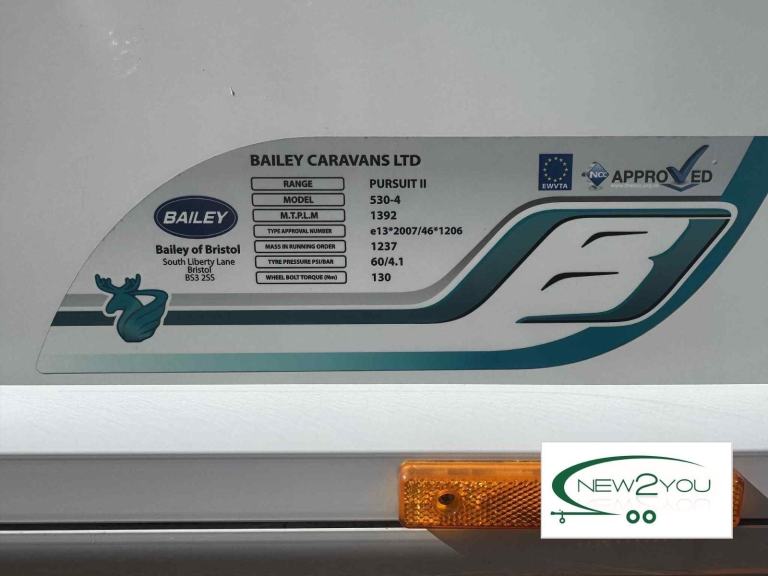 2018 Bailey Pursuit 530/4 - 4 Berth- FIXED BED Caravan - STOCK NO E184