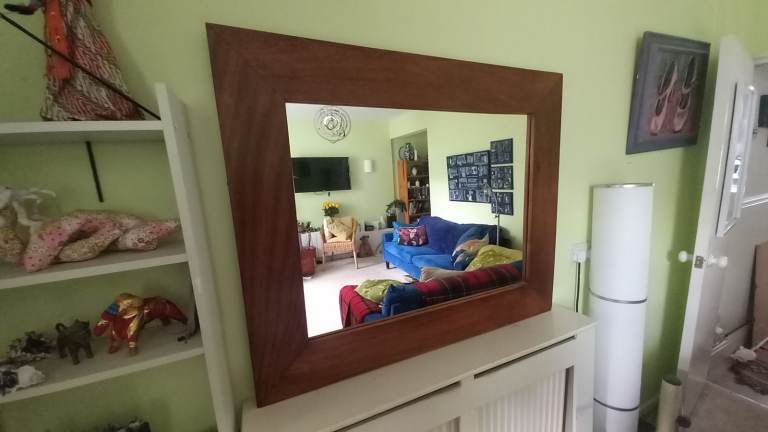 Large Wooden Framed Mirror – Good Condition