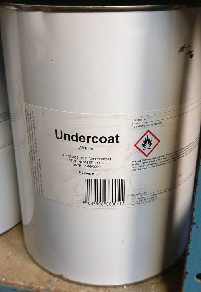 5 litre tins Undercoat White