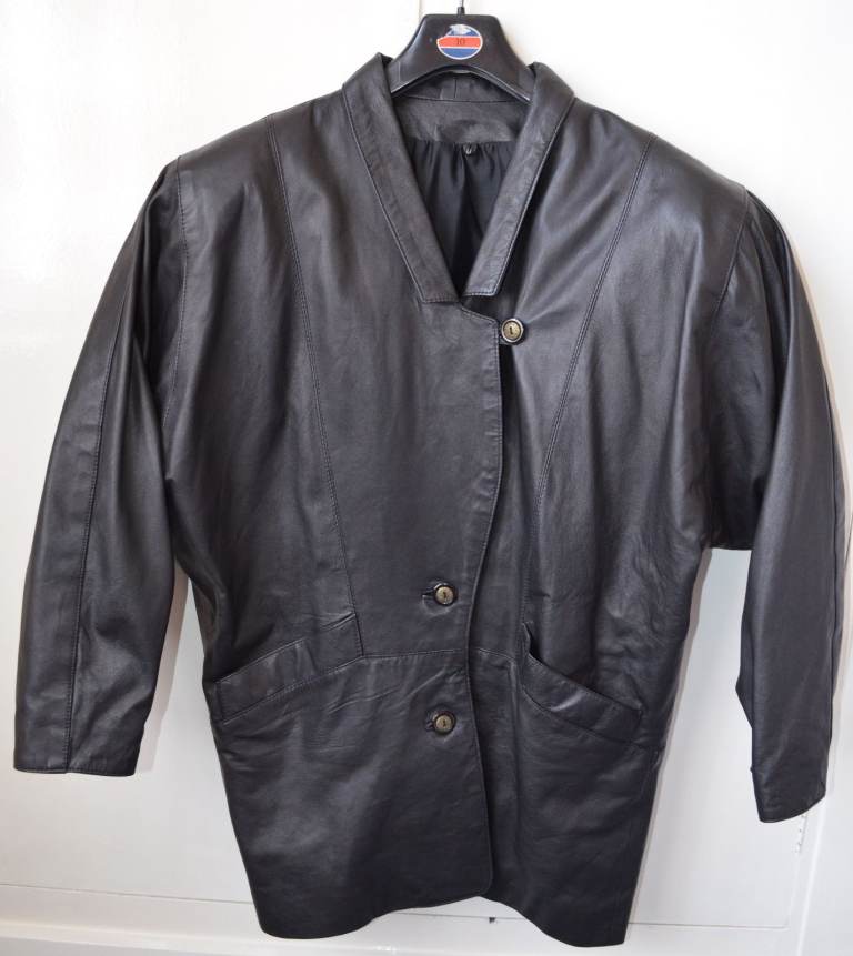 Jacket Womans black real leather – post or collect