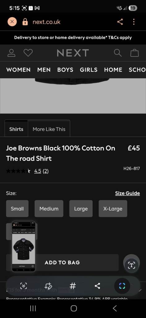 Joe Browns Black 100% Cotton On The Road Shirt – New with Tags