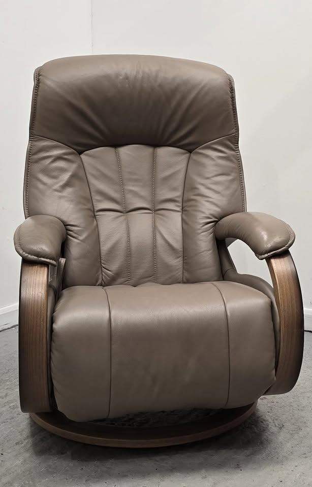 Himolla Rhine Swivel Recliner Leather Chair with Integral Footrest 2103252