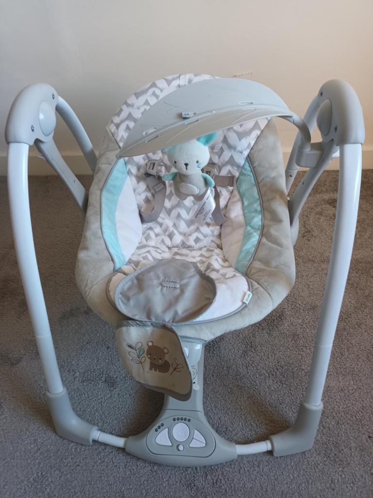 Graco Ingenuity Baby Swing - Grey/Aqua Chevron