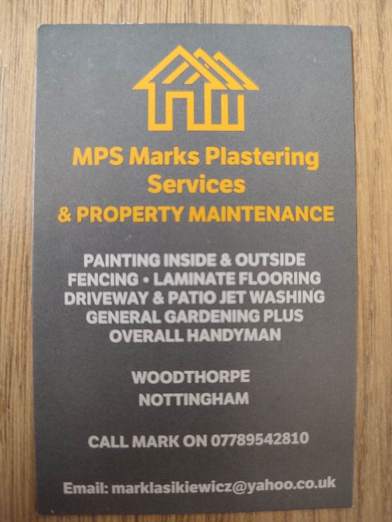 MPS Mark's Plastering Service's & Property Maintenance.
