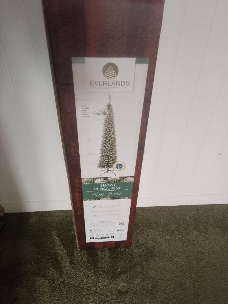 Everlands Snowy Pencil Pine Christmas Tree - New in Box