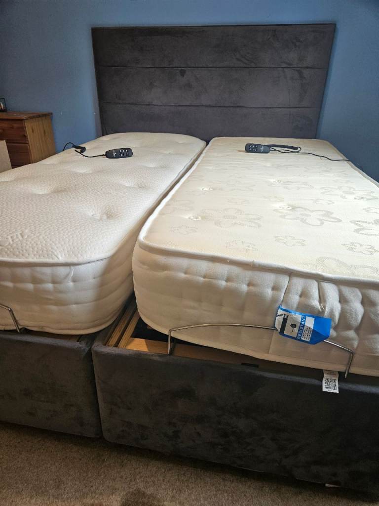 Electric bed with remote for each side 
