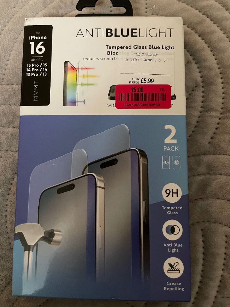 MVMT Anti Blue Light Tempered Glass Screen Protectors for iPhone