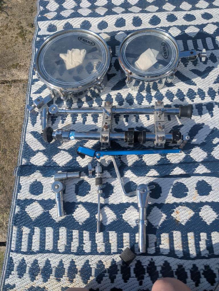 Tama Steel Mini-Tymps (8" & 10") + Bass Drum Pedal & Drum Hardware