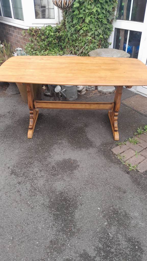 Vintage ercol light elm dining table