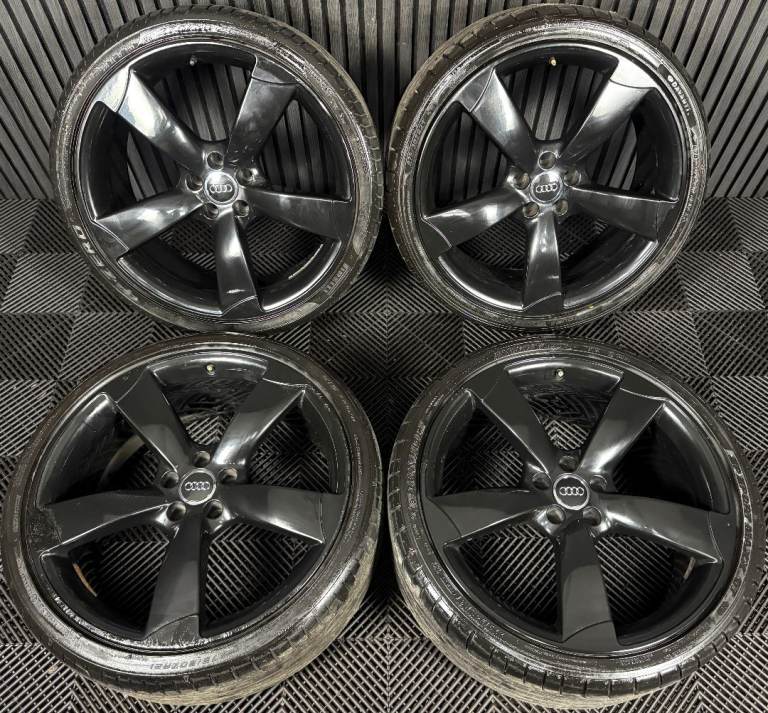 21" GENUINE AUDI A7 S LINE S7 ROTOR BLACK EDITION ALLOY WHEELS TYRES