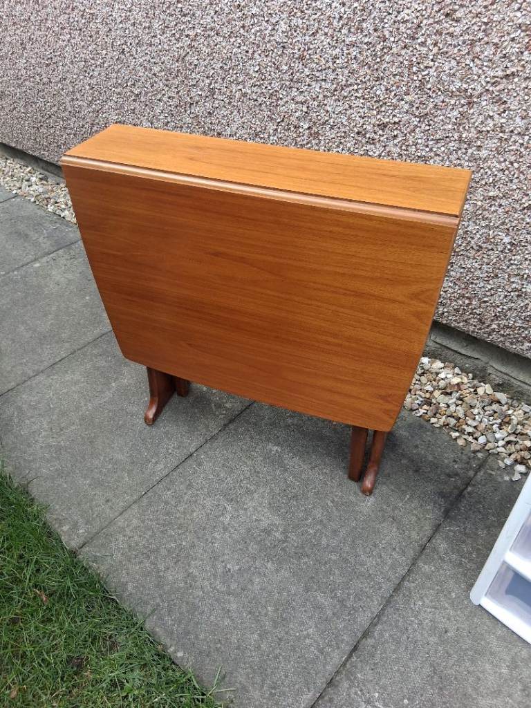 Vintage Teak Drop Leaf Gate Leg Table 