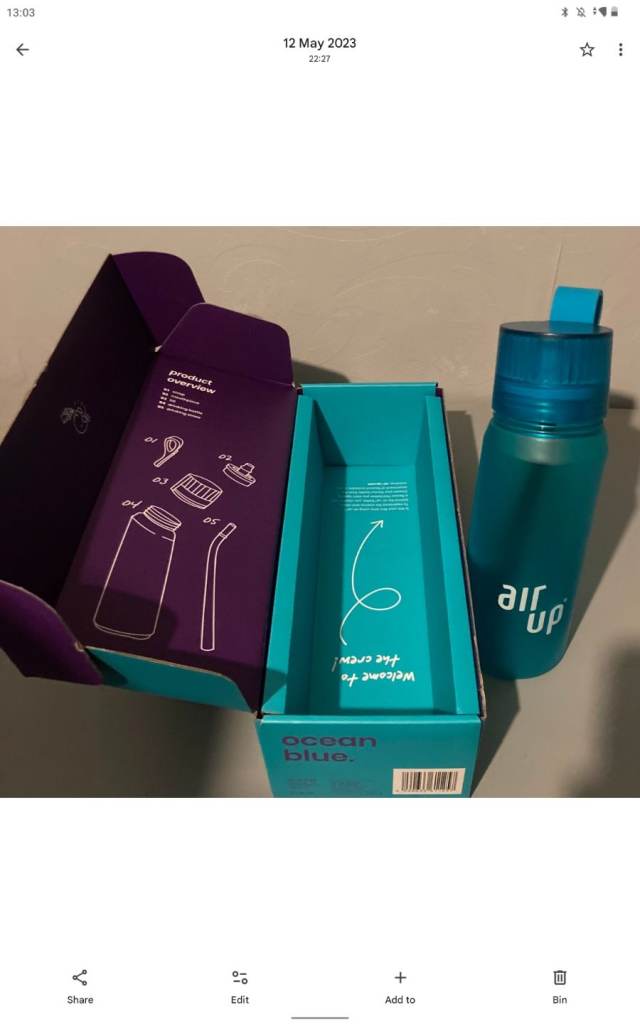 Air up bottle and X2 cherry cola pods (new)