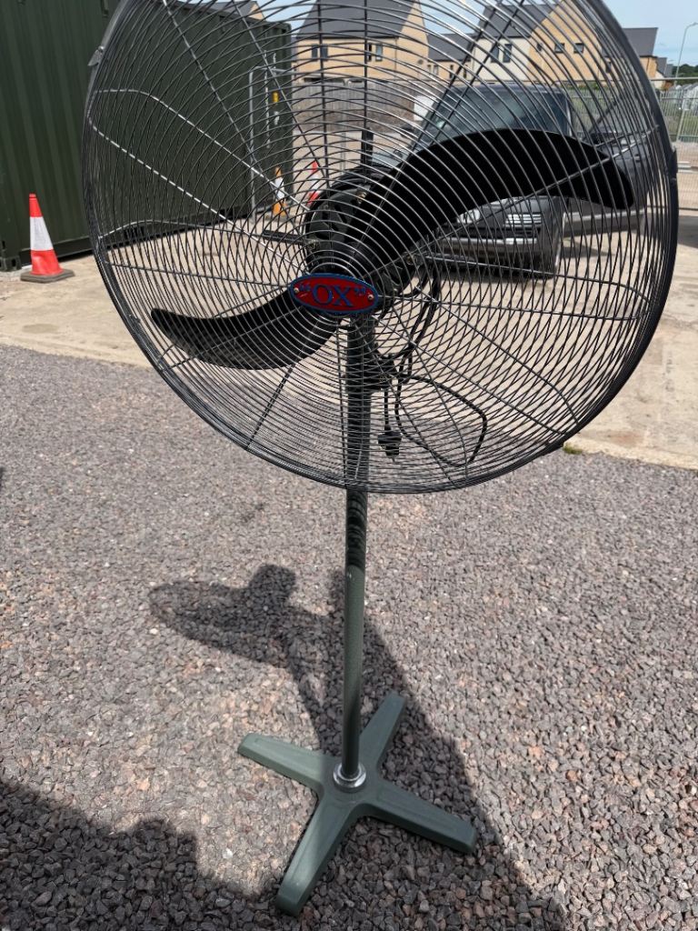 Large Industrial Pedestal Fan – Grey, Good Condition