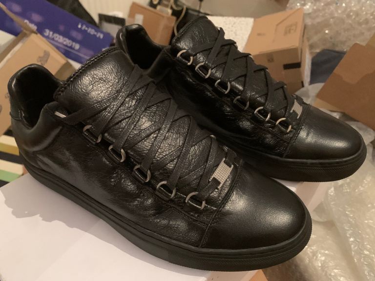 Balenciaga Arena Leather Trainers Black - EU 40/UK 7