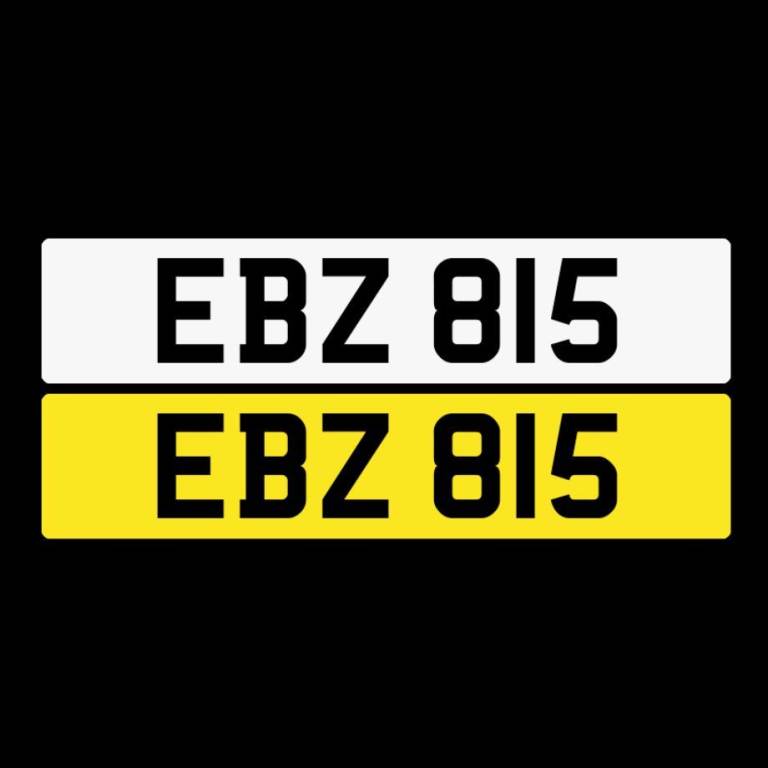 EBZ 815 - Dateless 3 digit NI Number Plate