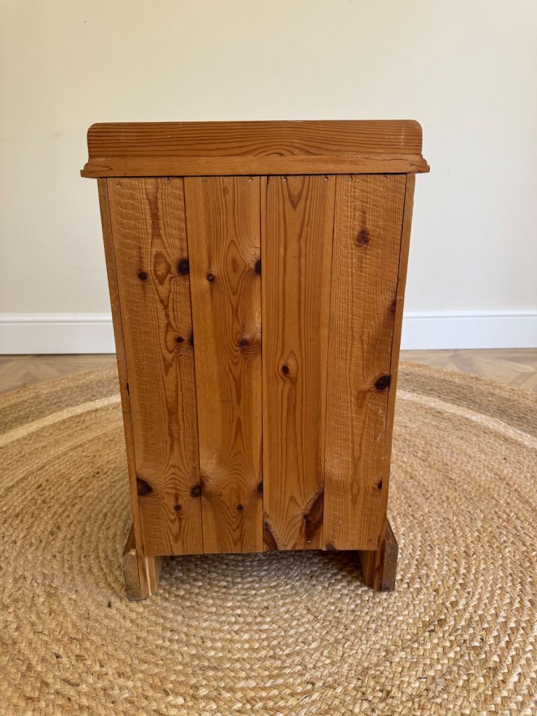 Solid pine vintage bedside cabinet cupboard 