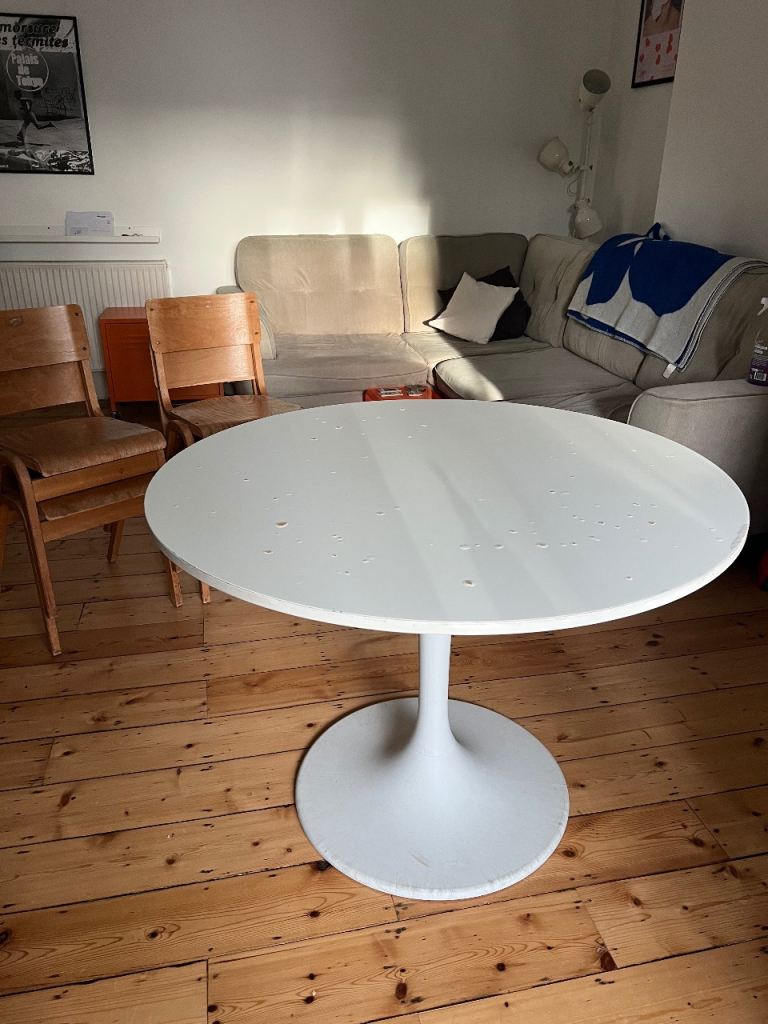 IKEA tulip round white dining table
