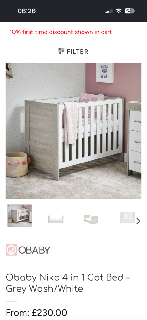 Baby cot bed