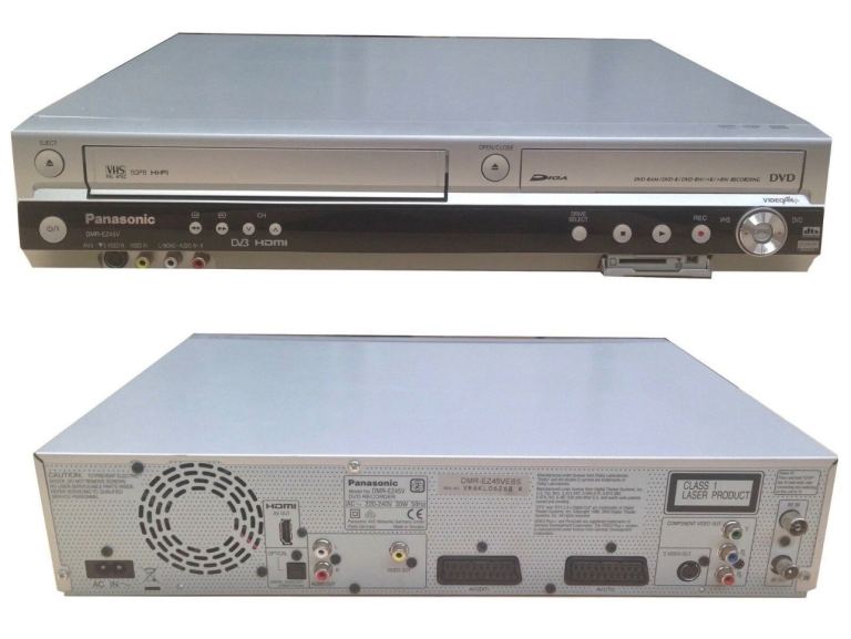Panasonic DVD Recorder/VCR Combo – Silver, Good Condition