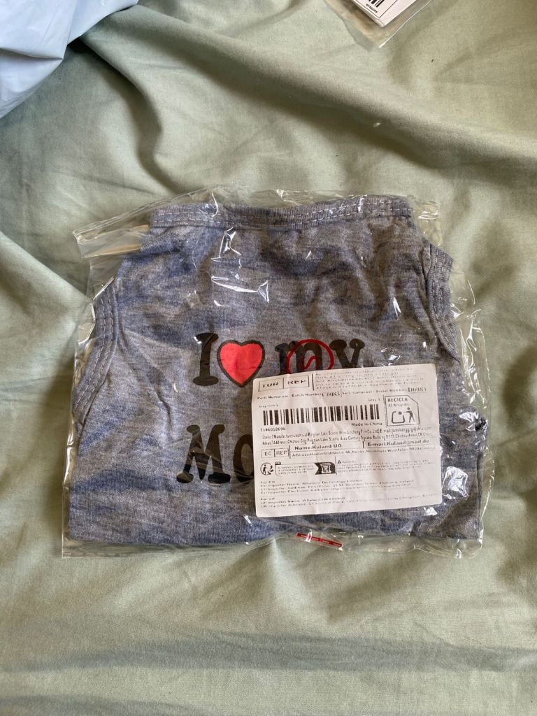 Dog clothes I love mum and dad for small dog 