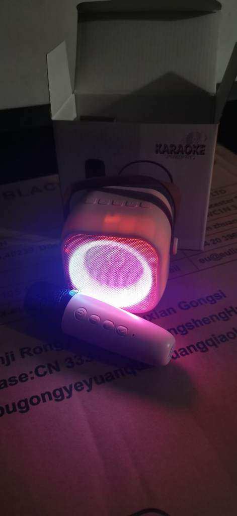 Kids Pink Rechargeable Karaoke Machine with Mic