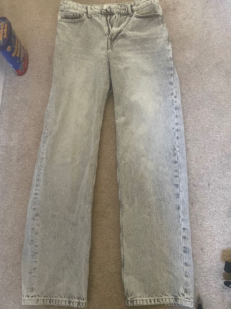 BERSHKA Grey Denim Jeans - EUR 36 / USA 04, Good Condition