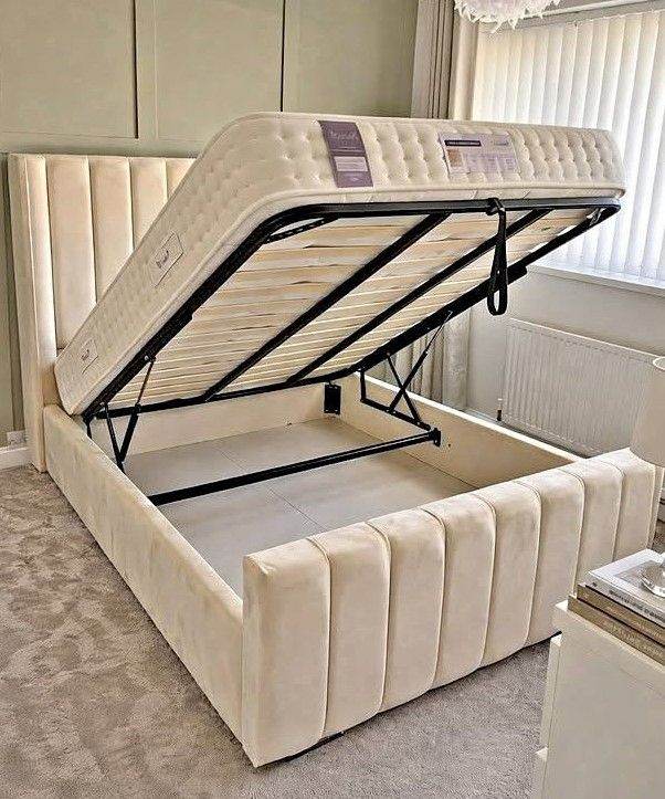 📞 Brand New Florence Bed Double Size – Penal Line Style Ottoman Storage 📦 Cheapest Price Now