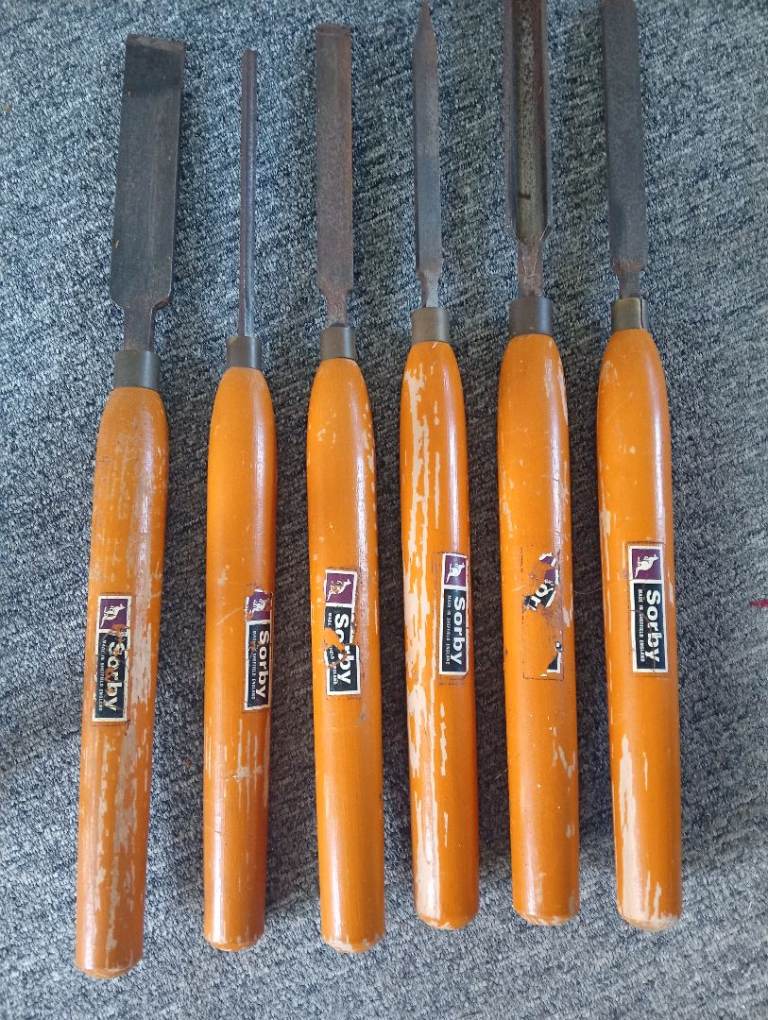 Sorby Wood Turning Chisels Set of 6 – Good Condition