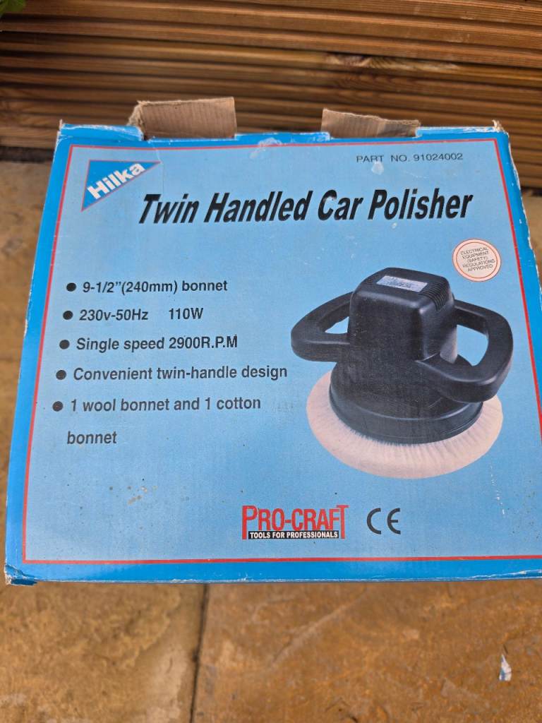 Hilka 110W car polisher with attachments