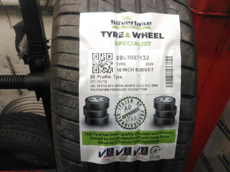 205 55 R16 91v Grenlander Colo H02 5mm Partworn Pressure Tested Tyre