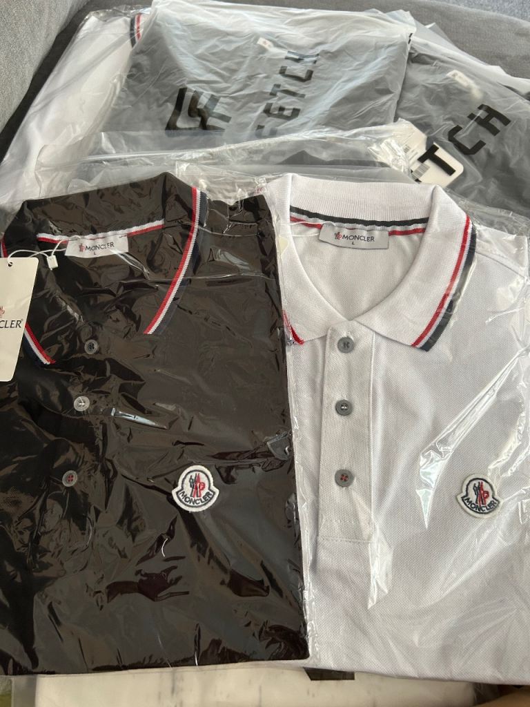 Moncler Polo Shirts - Black and White, Brand New with Tags