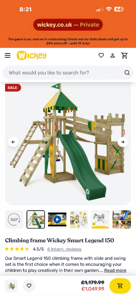Wickey Smart Legend 150 Climbing Frame - Huge Bargain! 