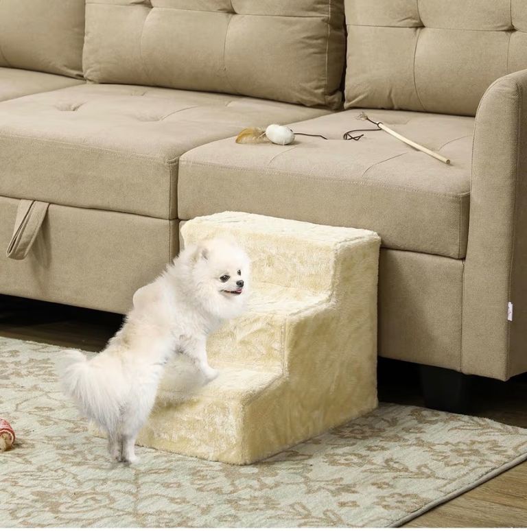 Dog Steps For Sofa Stairs with Plush Cover 