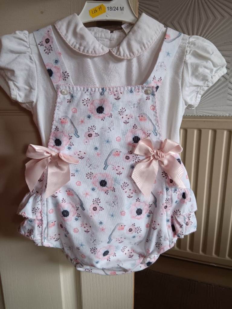 Baby Girl's Floral Romper & Top Set – 18-24 Months, As Good As New