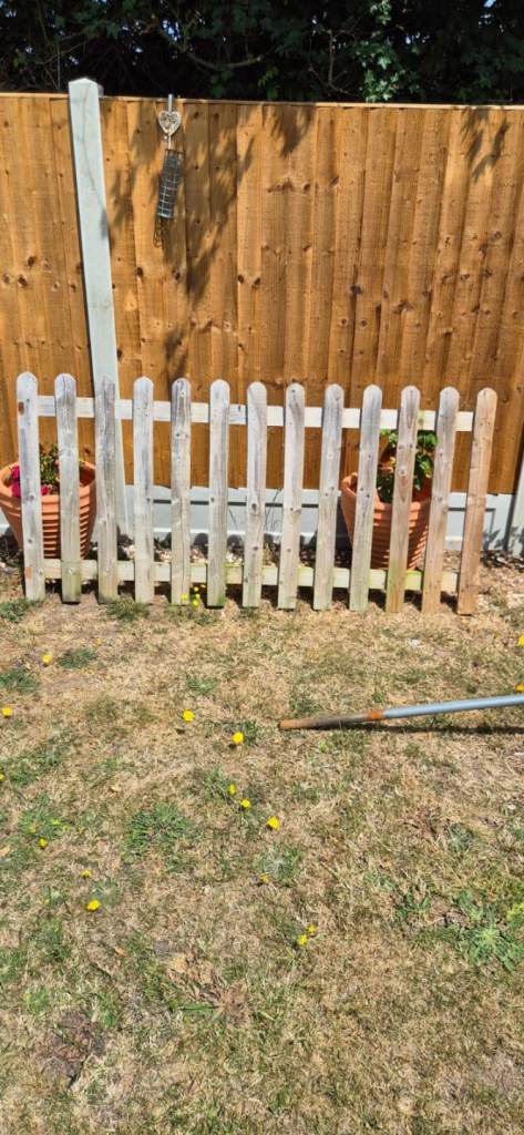 Picket fence panels and gate