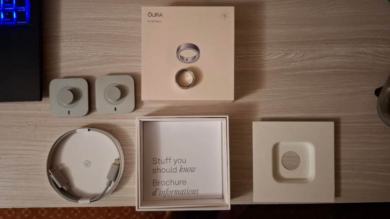 Oura Ring 4 -Size 9 – Silver, Like new