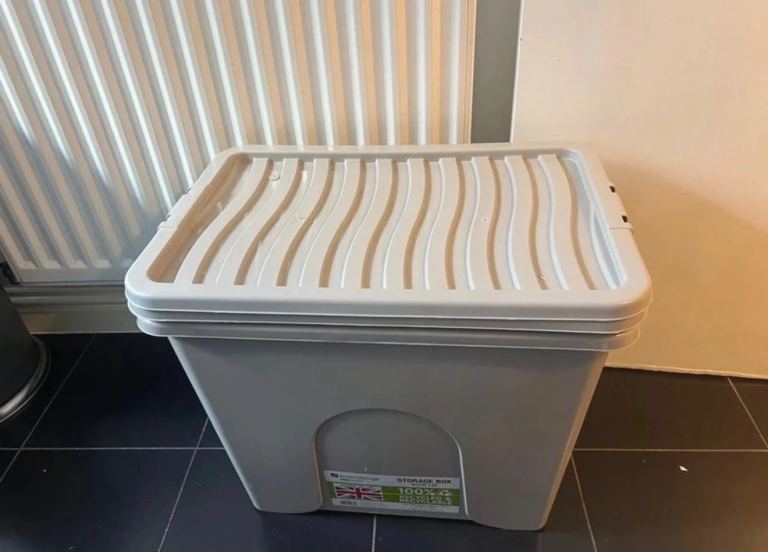 Two 80L storage boxes