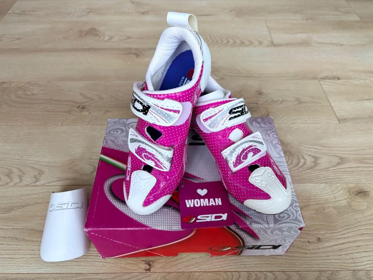 Sidi T4 Air Carbon Comp Triathlon Shoes – Women’s 39.5 – Fuchsia/White (Brand New)
