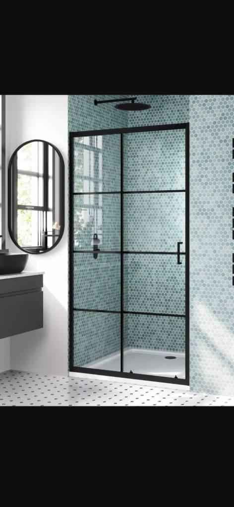 Beautiful Black Sliding Door Shower Screen